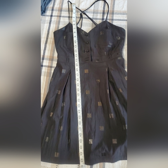 INSIGHT BLACK SPAGHETTI STRAP MINI FIT AND FLARE DRESS WITH POCKETS - Picture 10 of 11